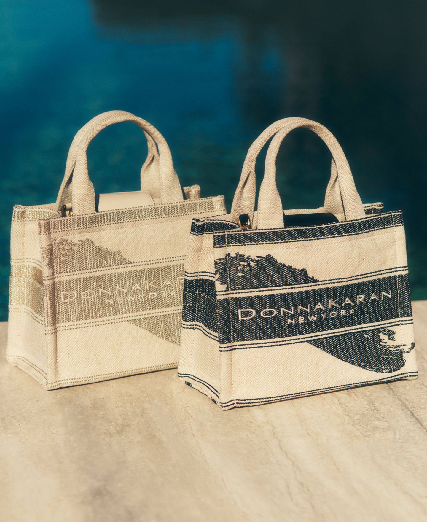 Женская сумка Donna Karan New York Merino Cotton Small Tote Handbag, цвет: Нейтральный / Чёрный — фото 3