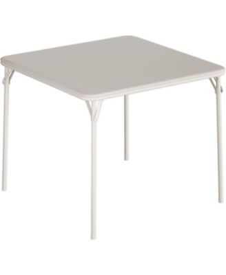 33.6" Square Folding Table With PU Soft Cushion Top, Portable Heavy-Duty Metal Frame