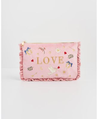 Women's Love Velvet Embroidered Pouch