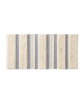 Asher Woven Texture Stripe Bath Rug, 22" x 58"