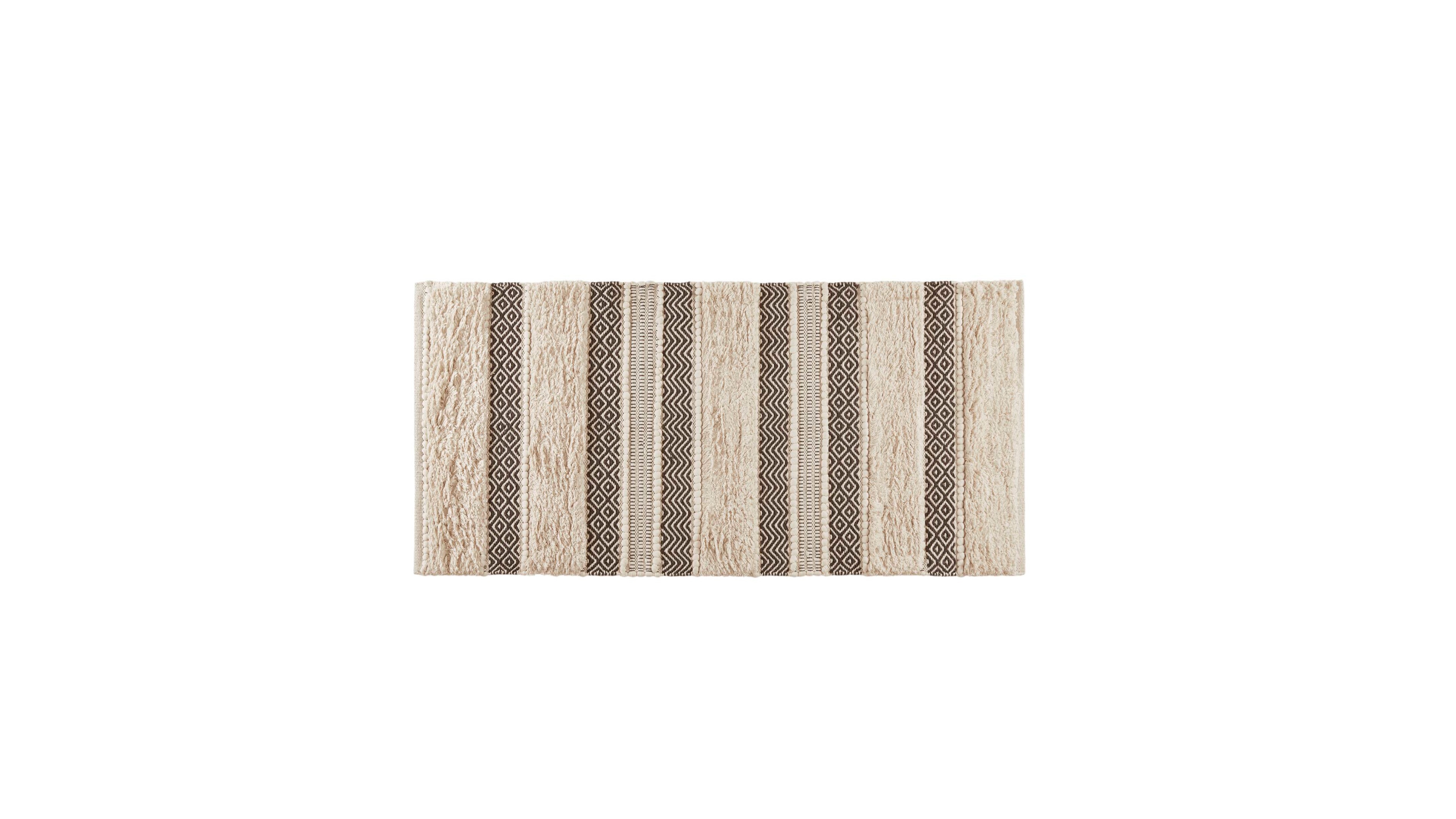 Ink+Ivy Asher Woven Texture Stripe Bath Rug, 22" x 58"