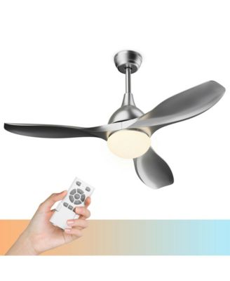 Costway Ceiling Fan with Dimmable Led Light Modern Reversible Blades Remote Control - Silver