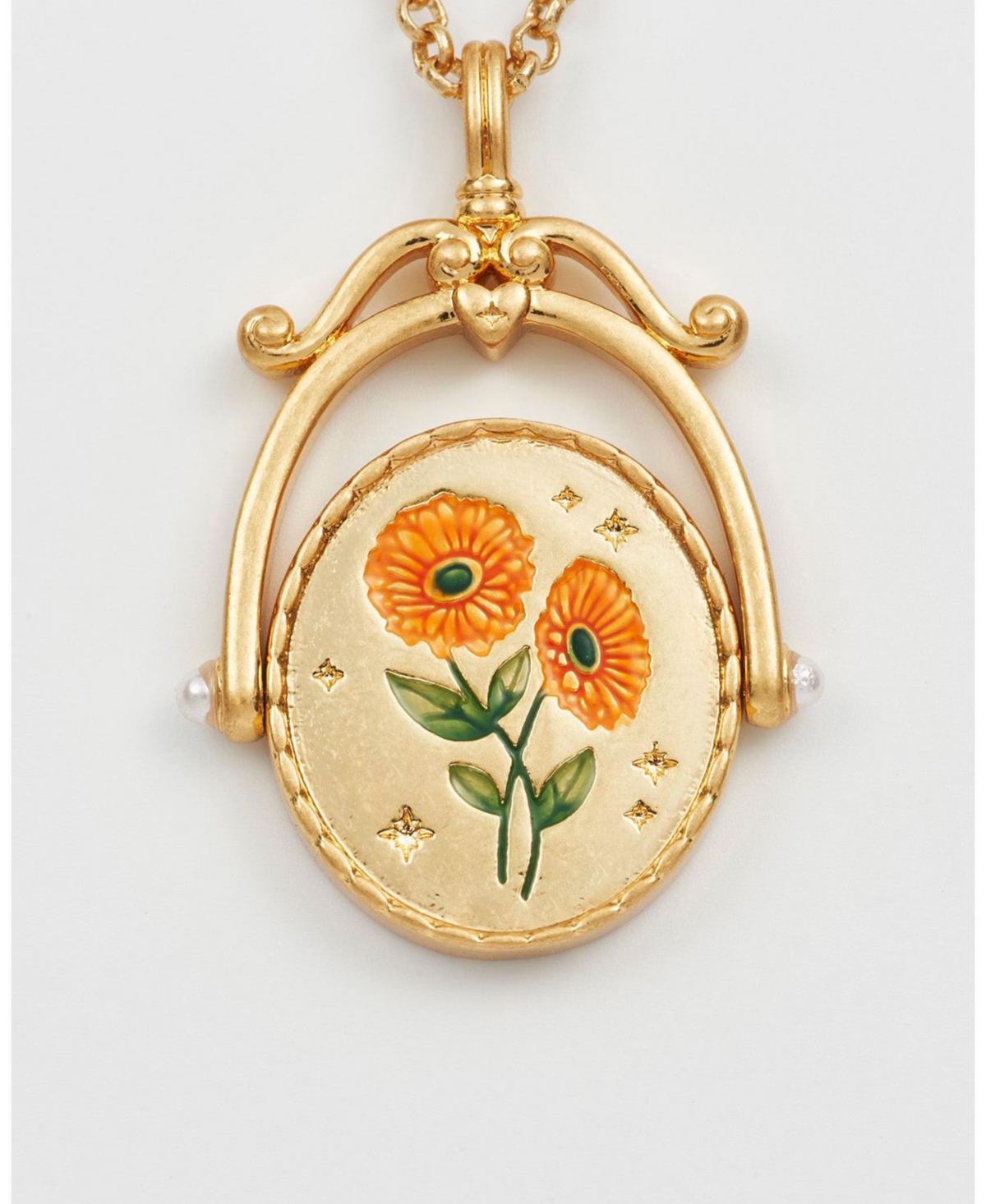 Fable England G Initial Gerbera Spinner Chain Necklace