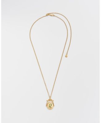 Women's  Q Initial Queen Annes Lace Gold Spinner Chain Necklace