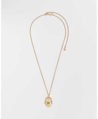 M Initial Magnolia Spinner Chain Necklace