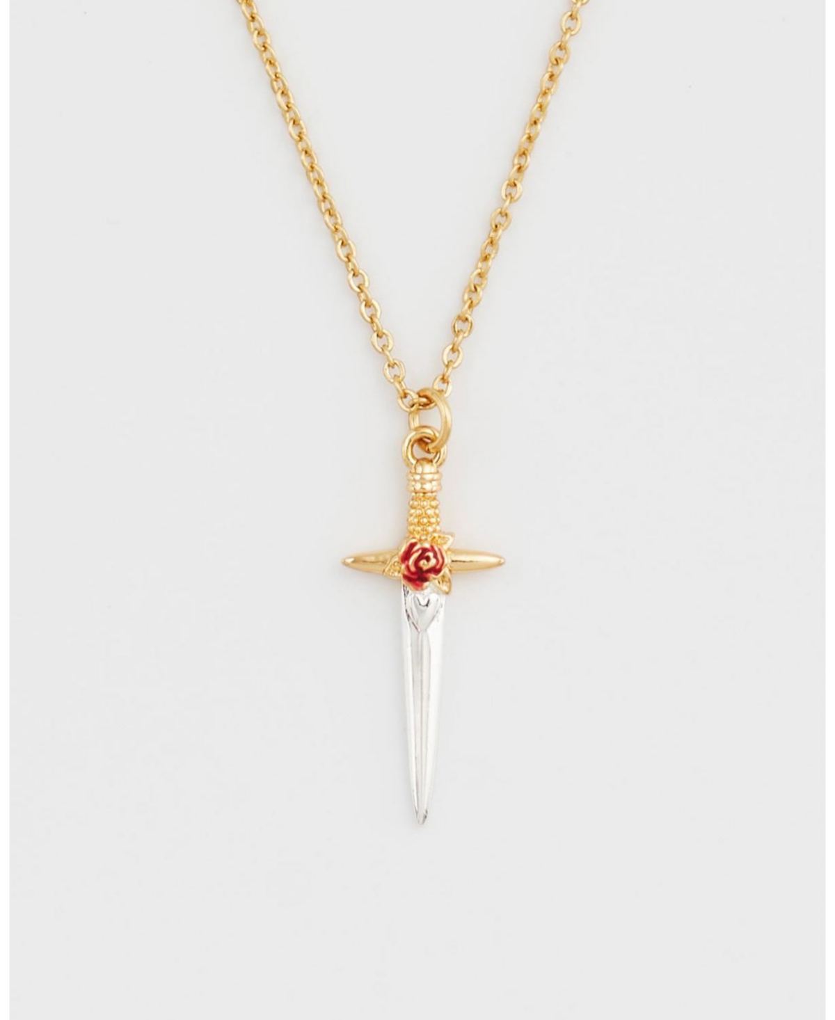 Fable England Gold Rose and Dagger Necklace