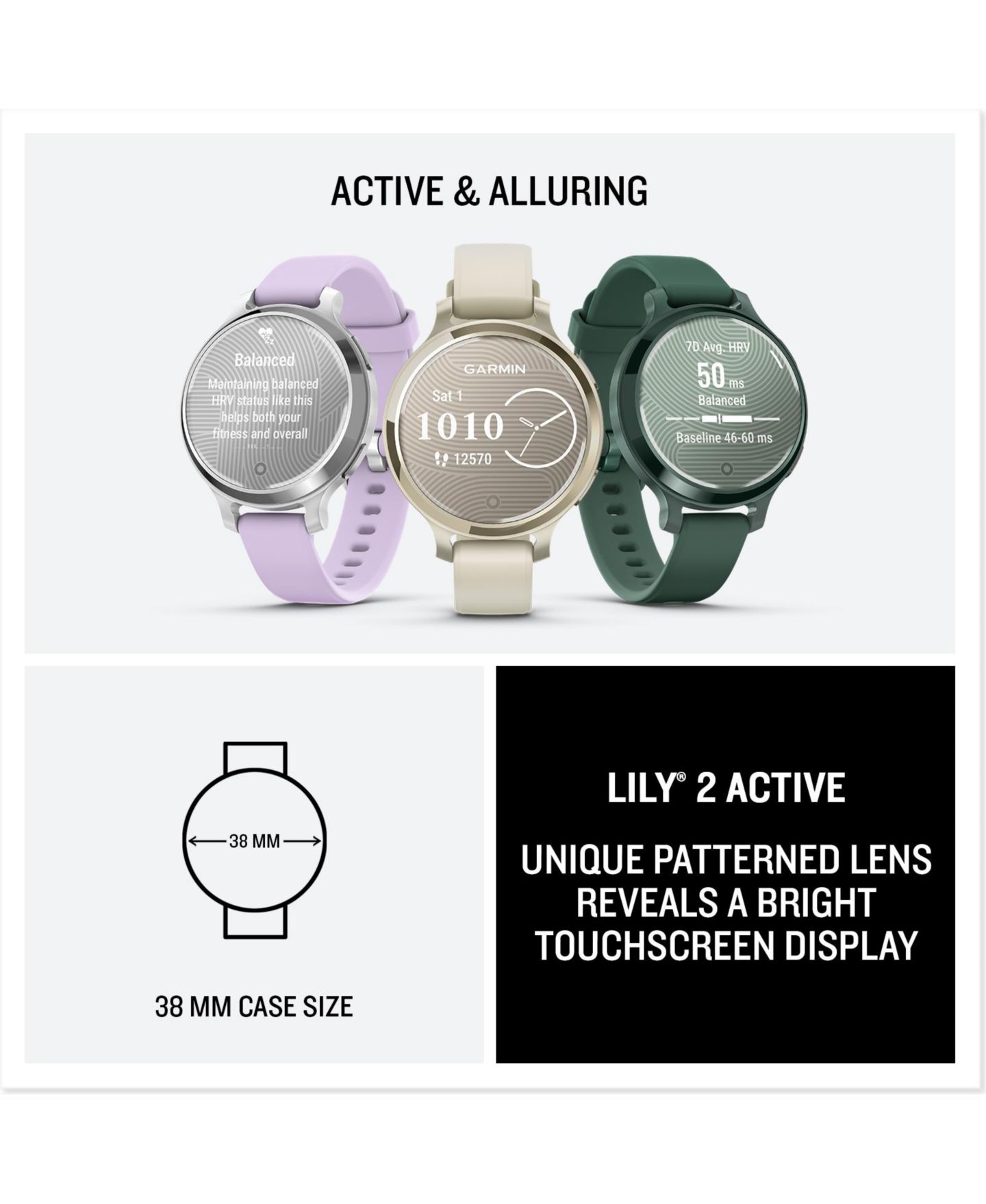 Умные GPS-часы Garmin Lily 2 Active, цвет: Зелёный — фото 7