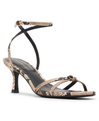 Women's Red Strappy Knot Stiletto Heel Dress Sandals