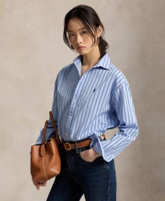 Women's Relaxed-Fit Striped Cotton Shirt