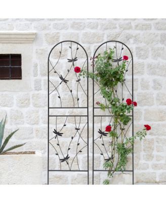 Metal Garden Trellis 71" x 19.7" Rustproof Trellis for Climbing Plants Outdoor Flower Support