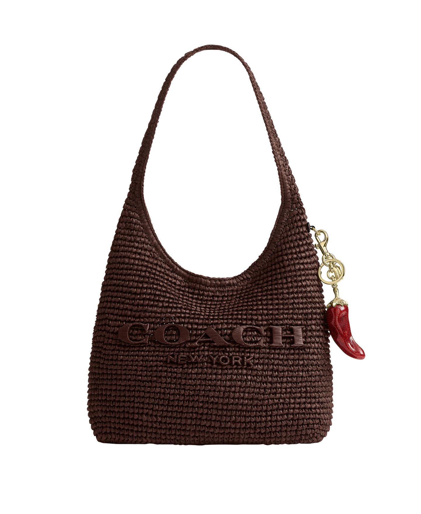 Женский брелок Coach Chili Pepper Bag Charm, цвет: Латунный / Красный — фото 2