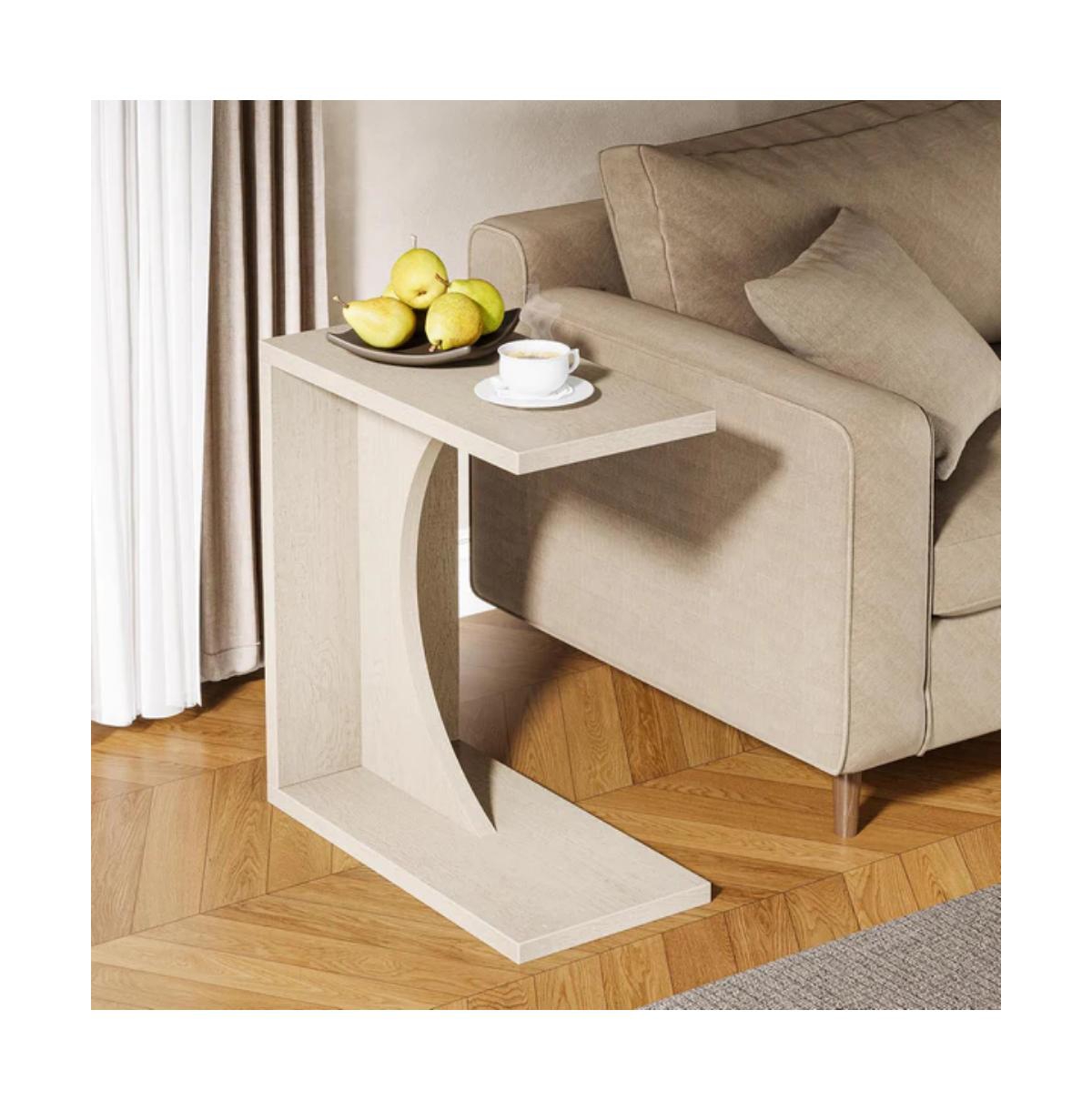 Slickblue Sofa Side Table C-Shaped End for Couch Convenience and Style