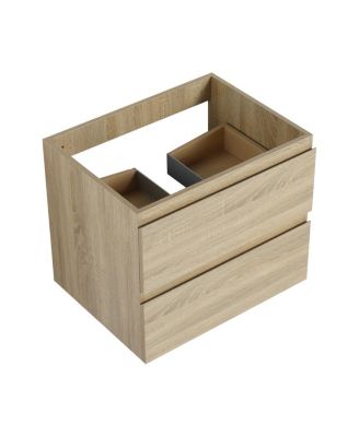 23 Inch Wall Mounted Bathroom Vanity Cabinet with Soft Close Drawers, Wood Grain Plywood for Modern Bathroom