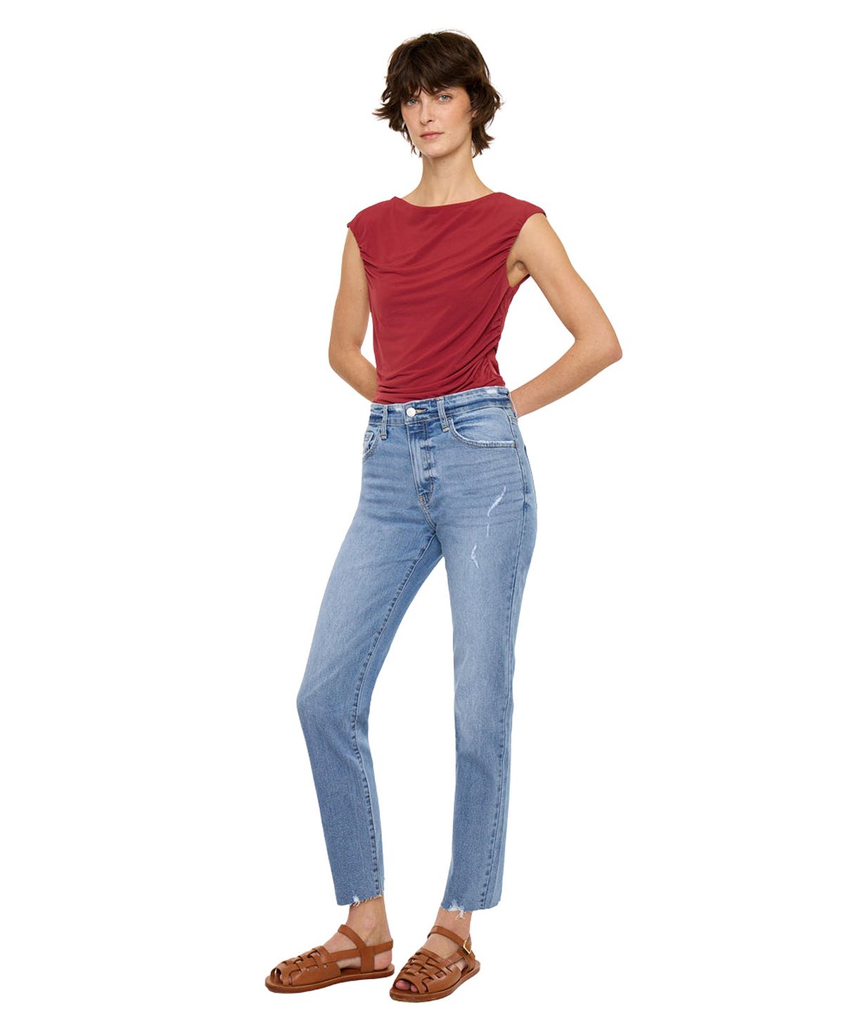 KanCan Essential Women's Ariana High Rise Straight Jeans view 3 — MAYCSS fashion products