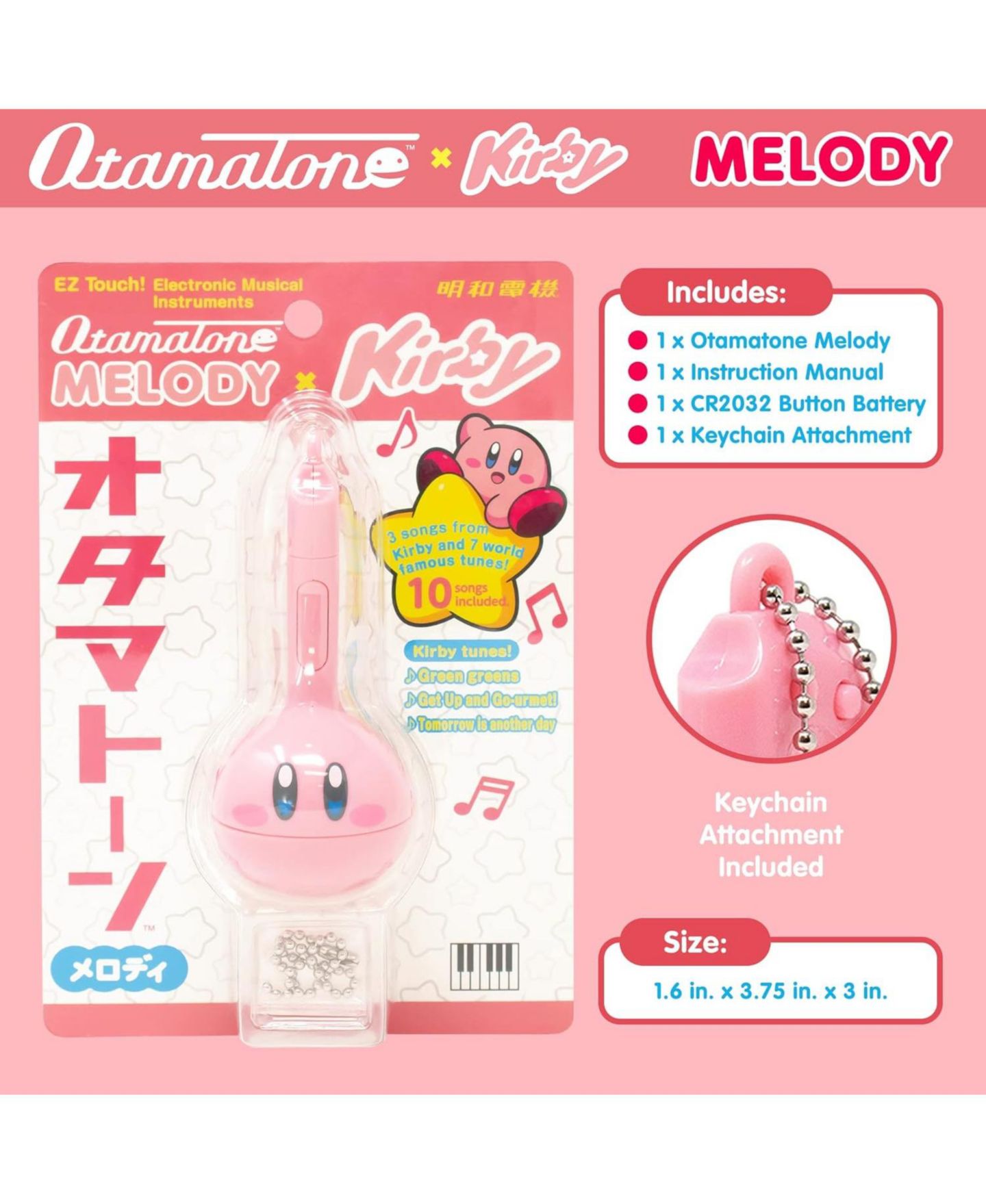 Детские игрушки Otamatone Melody Series Sanrio Japanese Electronic Mini Size Musical Toy Portable 11 Pre-Programmed Songs, цвет: Kirby — фото 2