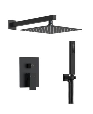 10" Rain Shower Head High Pressure Wall Mount Shower System Bathroom Shower Faucet Set with Handheld Spray