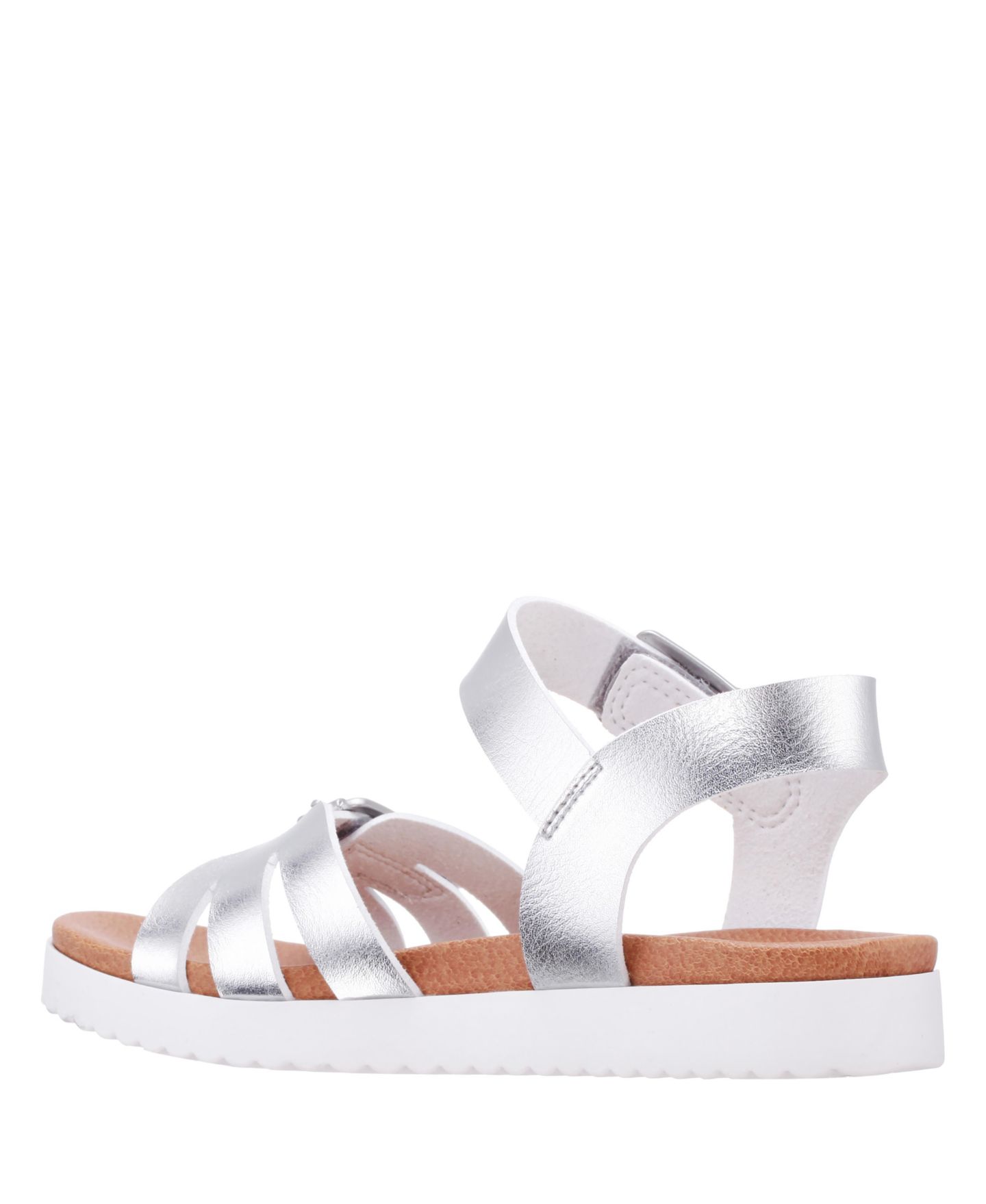 Сандалии Nina Lacey Metallic Adjustable strap Sandals для девочек, цвет: Серебряный — фото 5