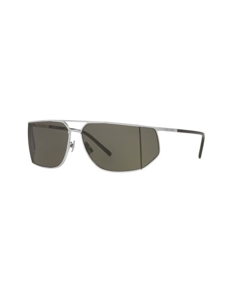 Мужские солнцезащитные очки Saint Laurent Rectangle Sunglasses, SL 750 YS000641, цвет: Серебряный