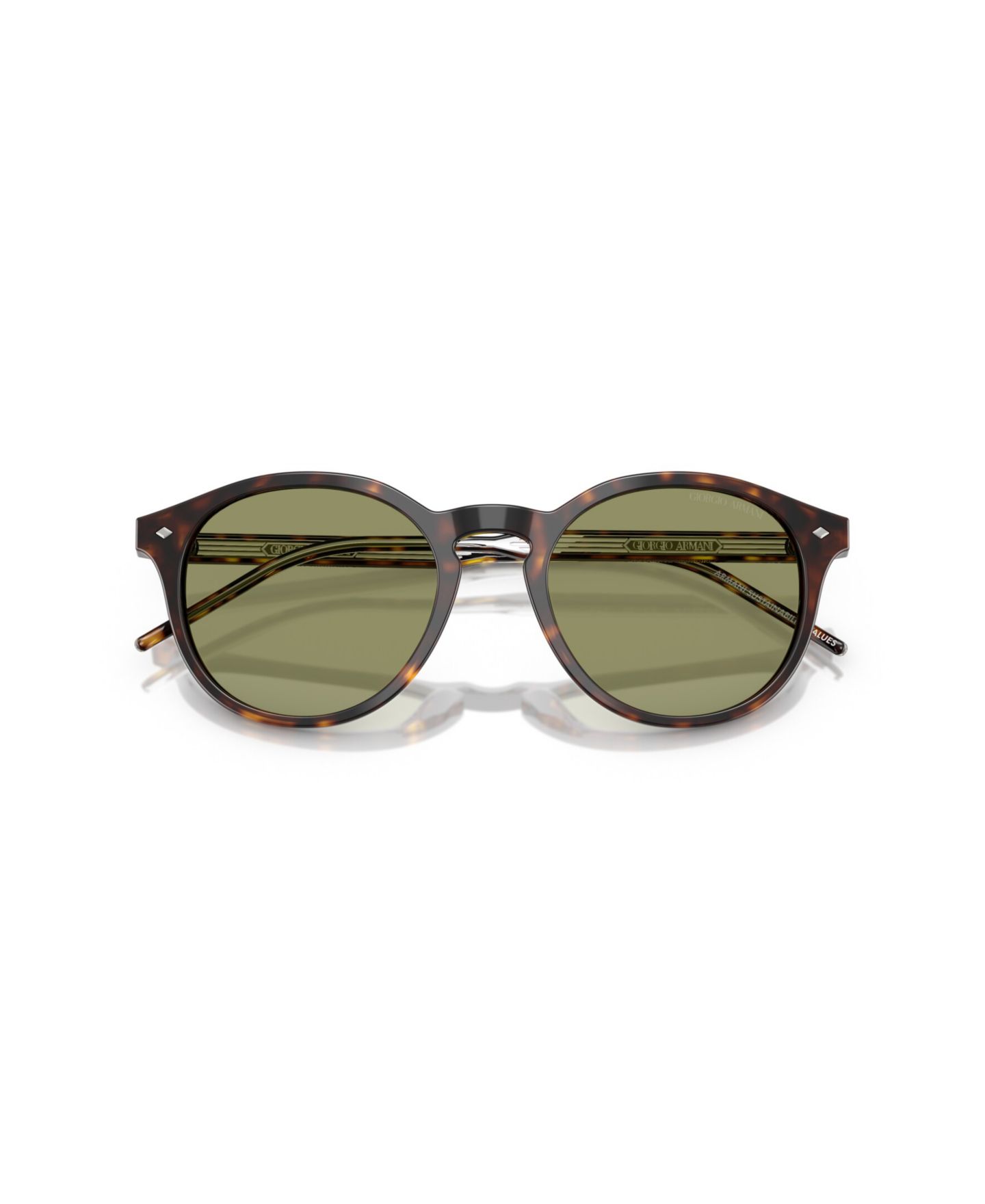 Мужские солнцезащитные очки Giorgio Armani Round Sunglasses, AR8211, цвет: Чёрный — фото 9