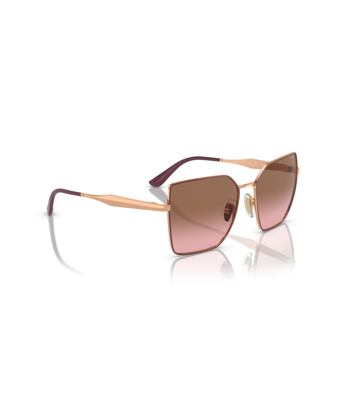 Женские солнцезащитные очки Vogue Eyewear Square Sunglasses, VO4284S, цвет: Бордовый / Золотой — фото 6