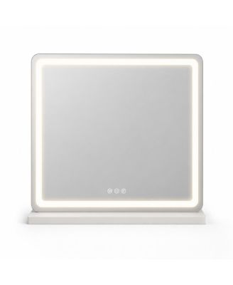 LED Vanity Mirror with Lights Aluminum Alloy Frame Dimmable 3 Color Lighting Modes Makeup Mirror with Memory Function for Bathroom