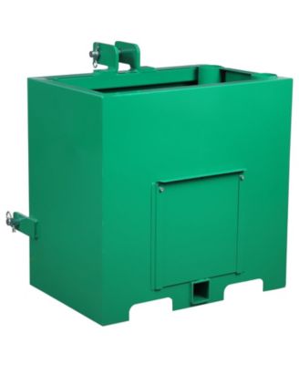 3 Point Ballast Box Steel Tractor Attachment for Category 1, 800 lb Capacity with 2 I