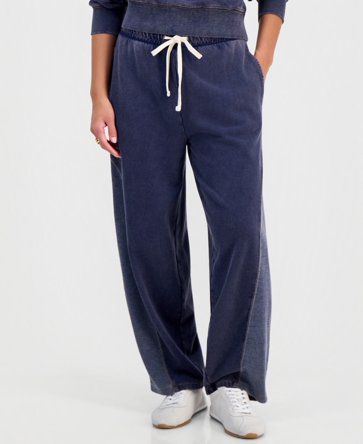 And Now This Petite French Terry Barrel-Leg Pants, Macy's Exclusive