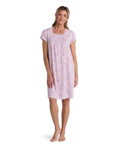 Женское платье Miss Elaine Short-Sleeve Solid Short Gown, цвет: Лавандовый