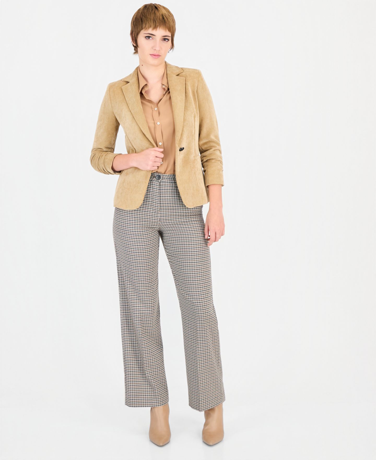 Женский пиджак Emme Marella Emmeresia Velvet Business-Casual Blazer, цвет: Верблюжий — фото 3