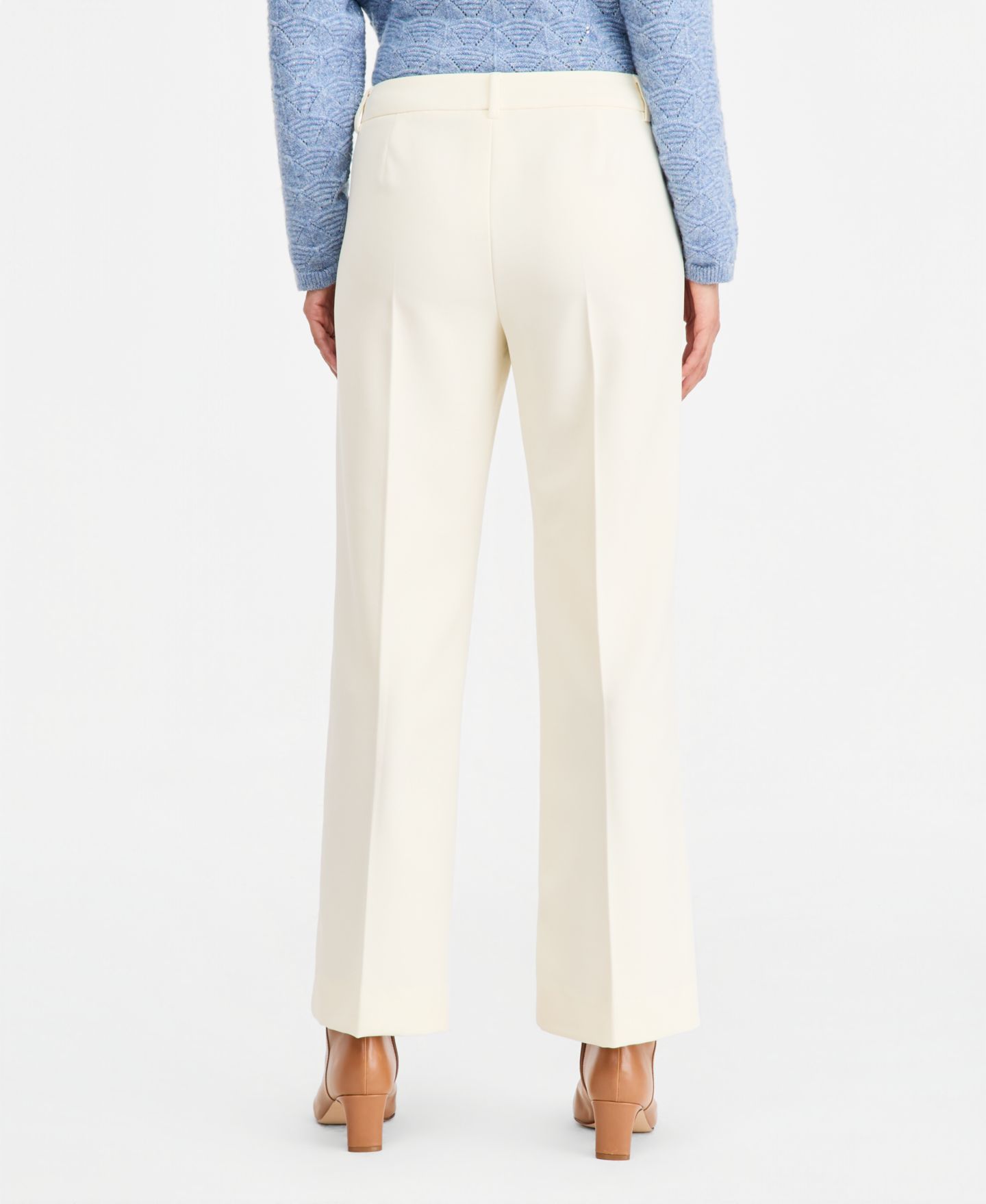 Женские брюки Emme Marella Emmghinea Wide-Leg High-Rise Stretch, цвет: Слоновая кость — фото 3