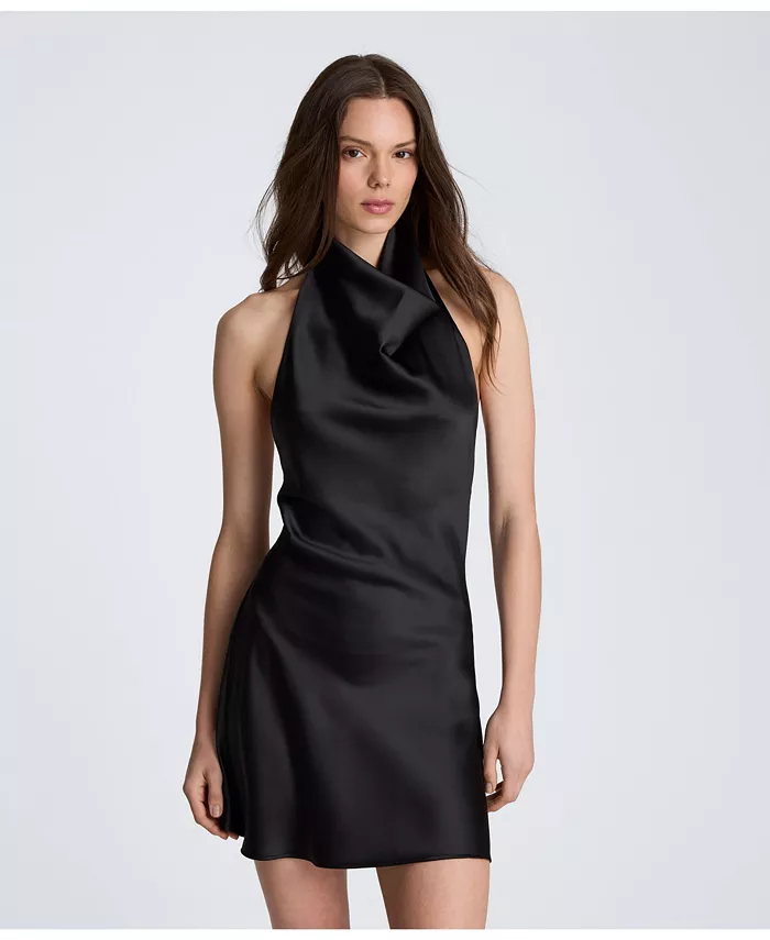Women's Halter Neck Open Back Mini Dress - thumbnail 3