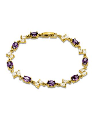 Pear, Oval Amethyst Cubic Zirconia Bracelet 