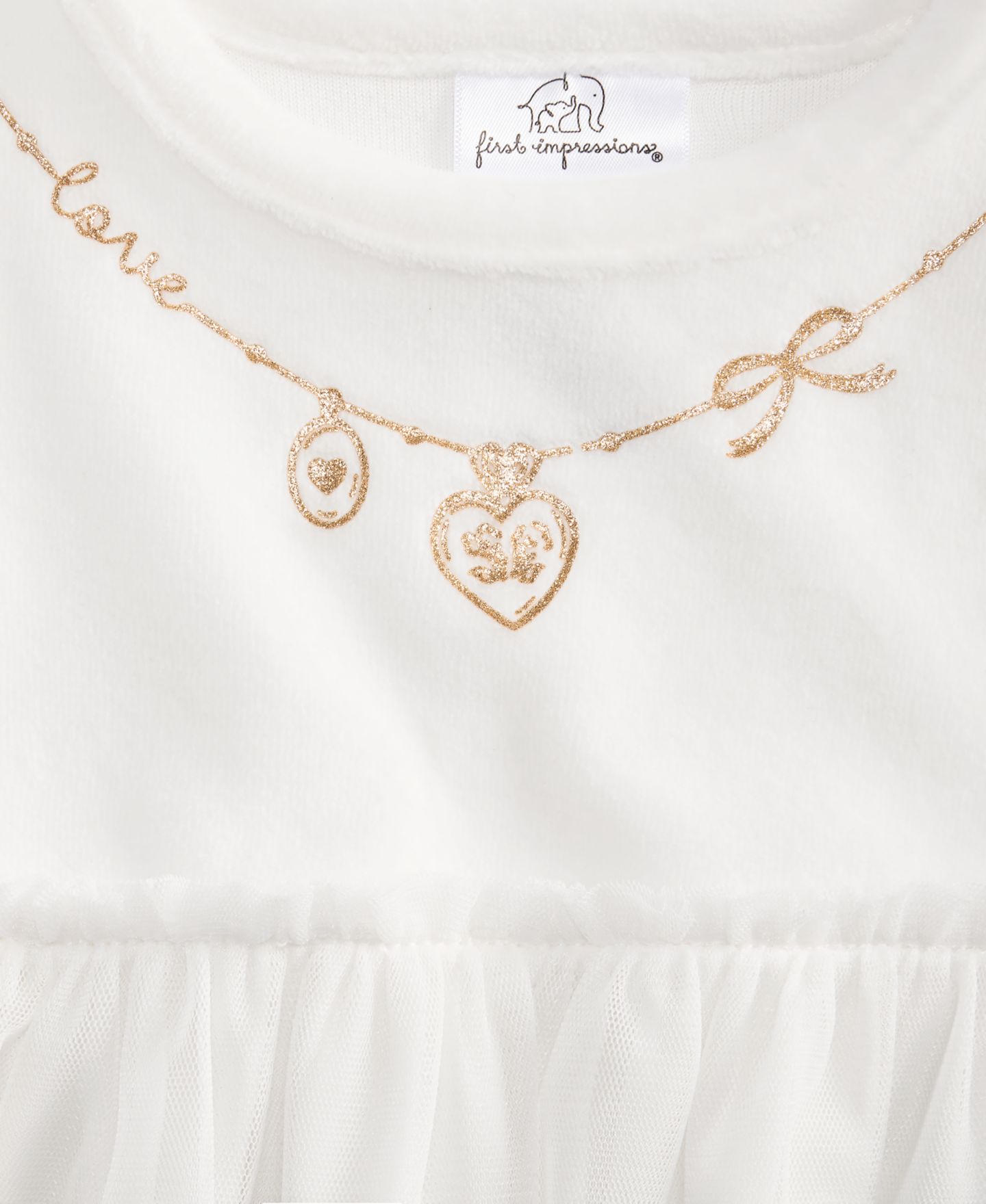 Платье First Impressions Velour Necklace Dress для девочек-малышей — фото 3
