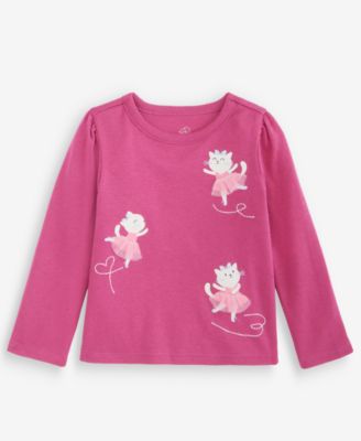First Impressions Baby Girls 3M-24M Mix Match Long-Sleeve Ballerina Cat T-Shirt Macys Exclusive - Magenta Bloom 14$