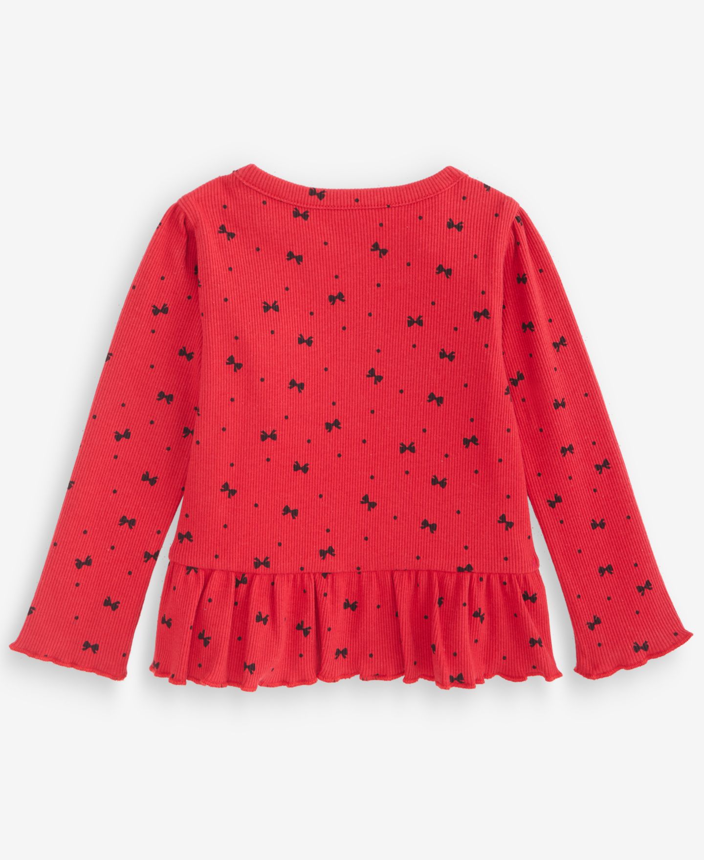 Топ First Impressions Mix & Match Long-Sleeve Bow-Print Peplum Ribbed Top для девочек-малышей — фото 2