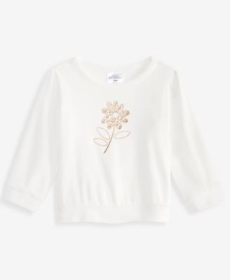 Baby Girls' 3M-24M Mix & Match Long-Sleeve Flower Velour Top
