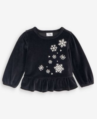 First Impression Toddler Girls' Mix & Match Velour Snowflake Top