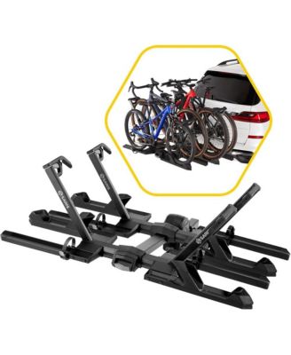 SuperClamp G4 4-Bike Hitch Rack, Lightweight Tilting Platform, Road and Mountain Bike Fit