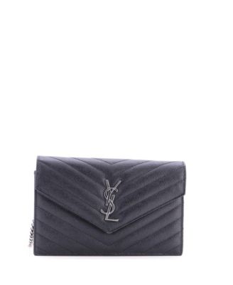Small Classic Monogram Wallet on Chain Matelasse Chevron Leather