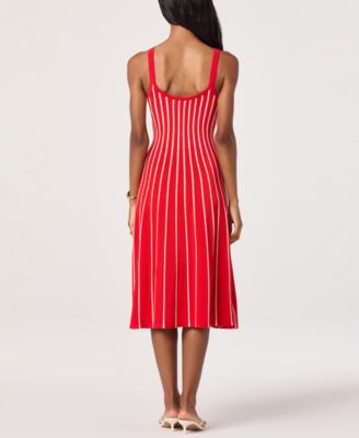 women's red and white dress Stripe Strapless Midi - Event Dresses FairOnly D229 Women's Wedding Dress