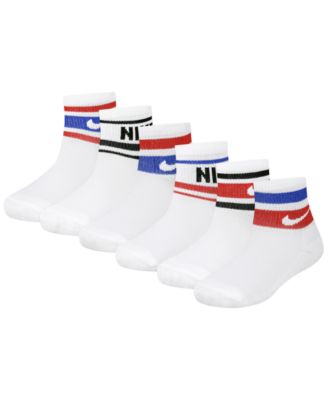 Boys' and Girls' 4-7 Varsity Cushioned Quarter Socks, 6-Pack