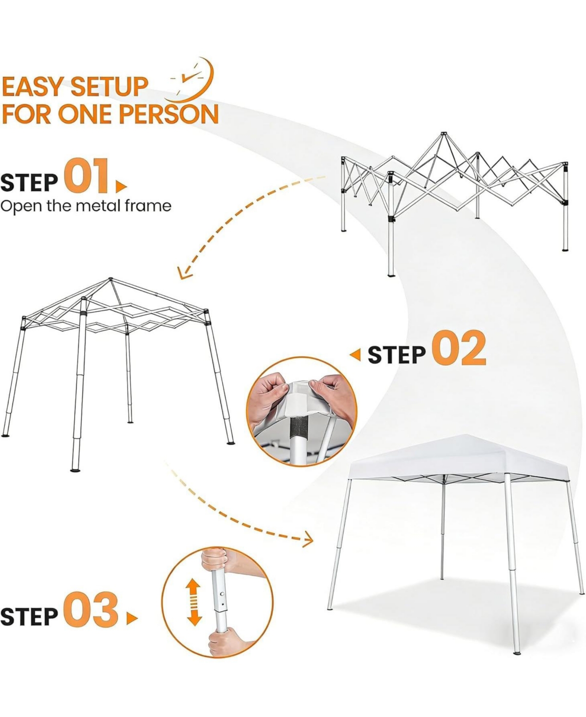 gaomon 10 x 10 Feet Pop Up Canopy Tent with Carrying Bag, Slant Leg Instant Gazebo for Beach, Patio, Deck and Garden