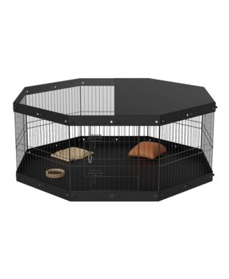 Foldable 8 Panel Metal Dog Playpen 24 in Pet Exercise Pen Indoor Outdoor