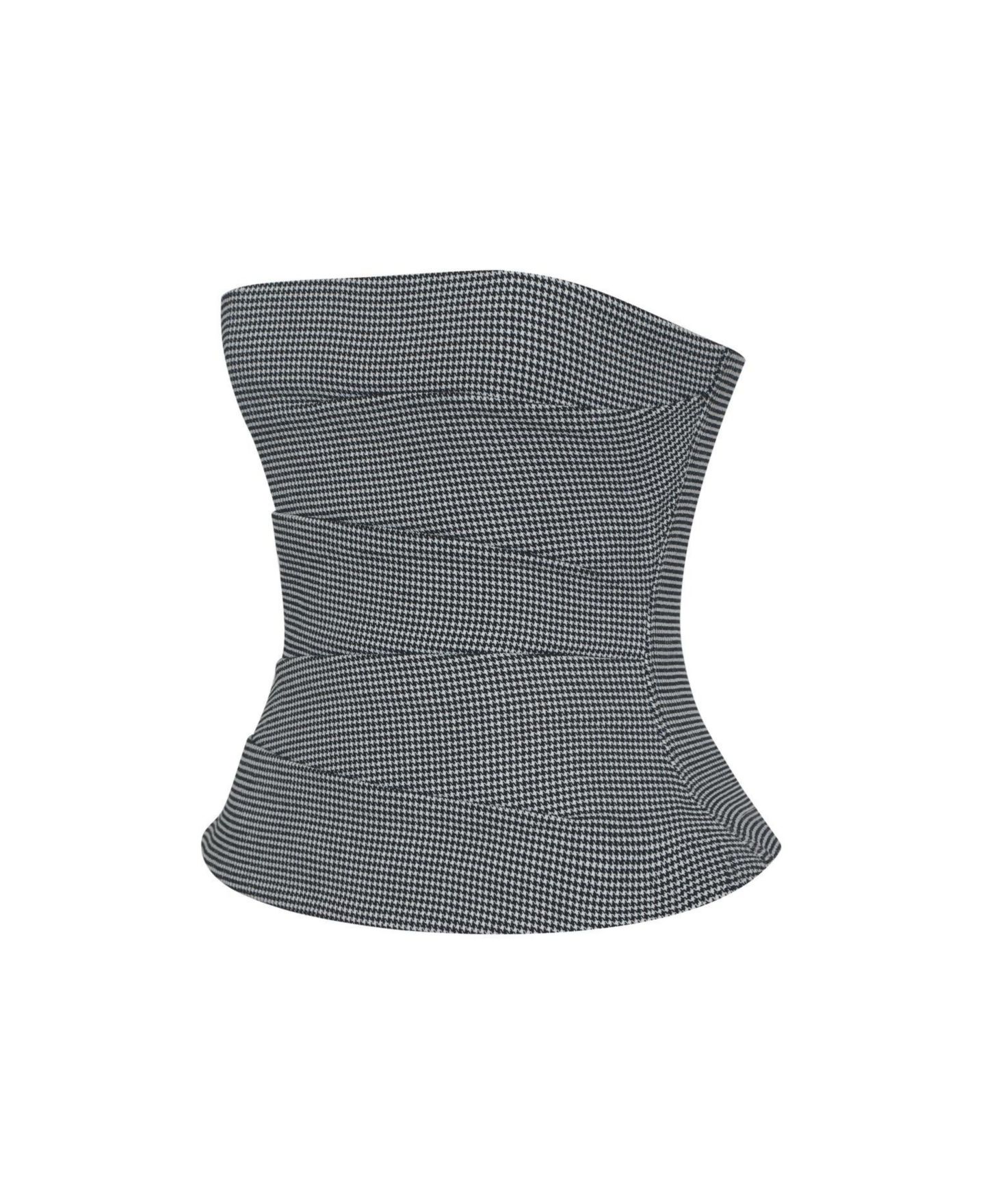 Женский топ Miss Circle Ulla Micro-Houndstooth Strapless Peplum, цвет: Серый — фото 6