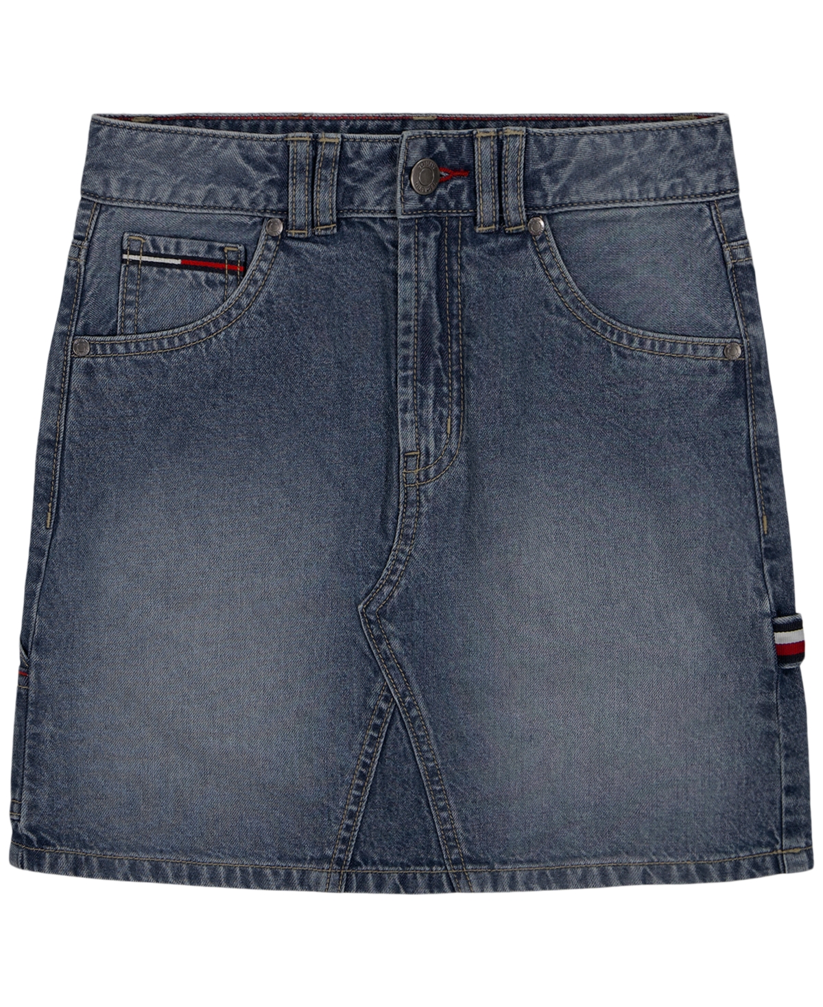 Tommy Hilfiger Girls' 7-16 Denim Carpenter Skirt - Dekalb Wash