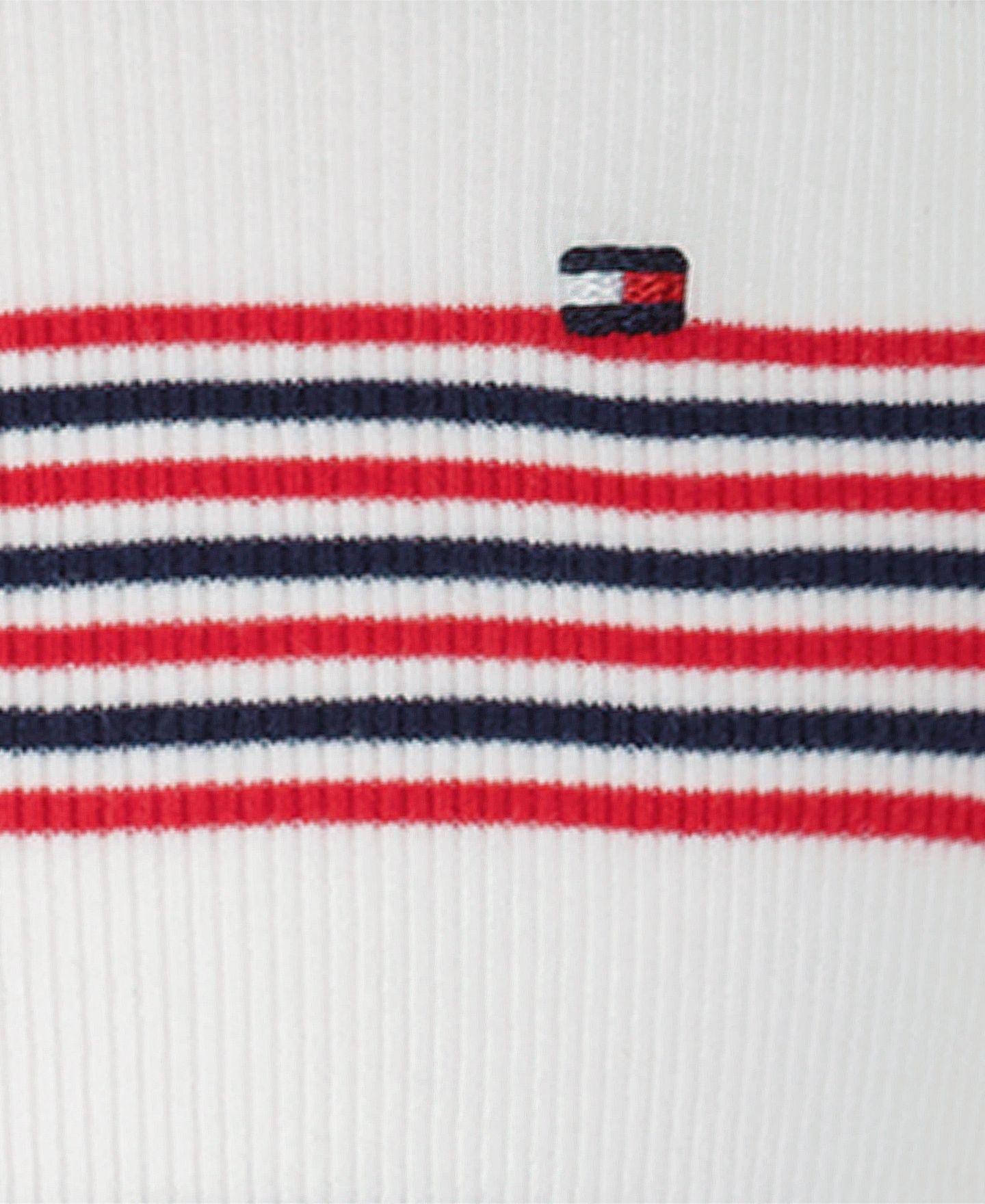 Платье Tommy Hilfiger Striped Ribbed Short-Sleeve для девочек, цвет: Белый / Красный — фото 5