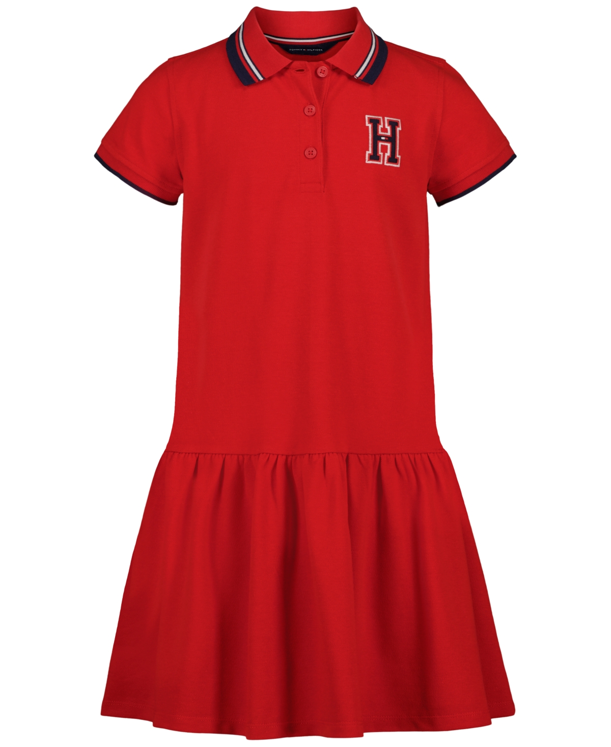 Tommy Hilfiger Girls' 7-16 Short-Sleeve Polo Dress - Tommy Red