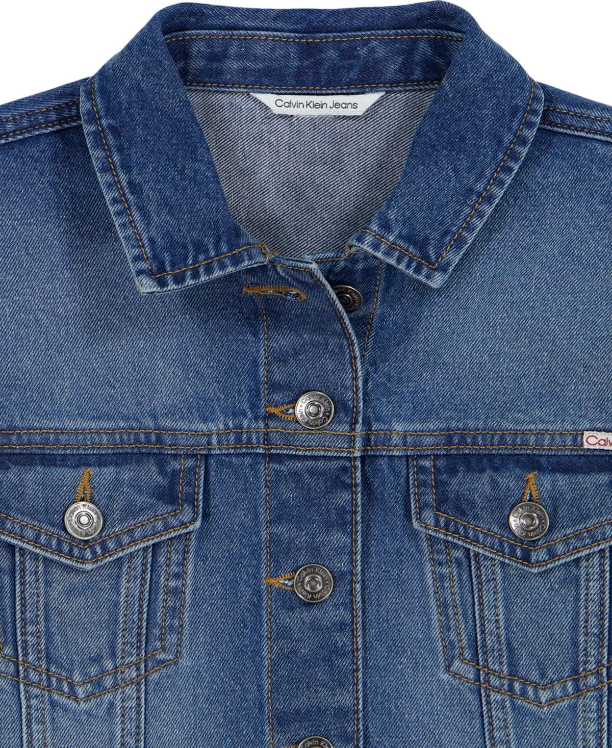 Calvin Klein Girls' 7-16 Button-Front Denim Jacket
