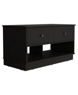 Storage Bench with 2 Open Shelves and 2 Drawers