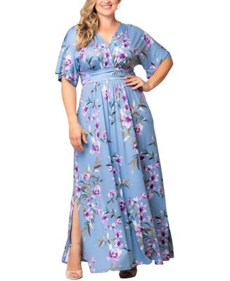 Plus Size Vienna Kimono Sleeve Long Maxi Dress